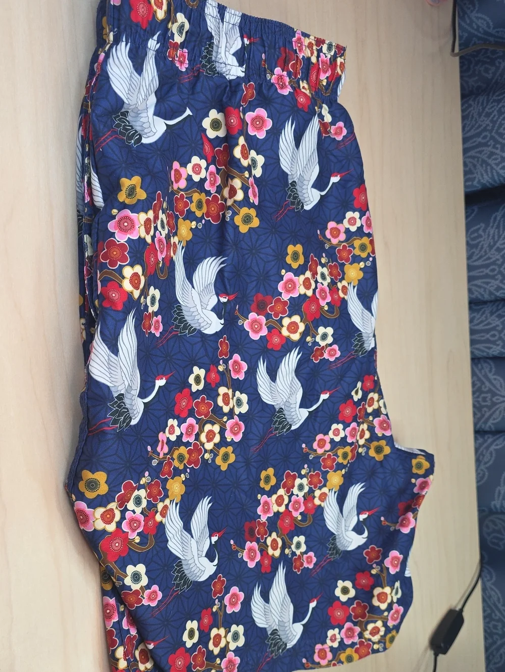 Broken Threads Surf Swim Trunks XL Japanese Crane Floral Print Board Shorts